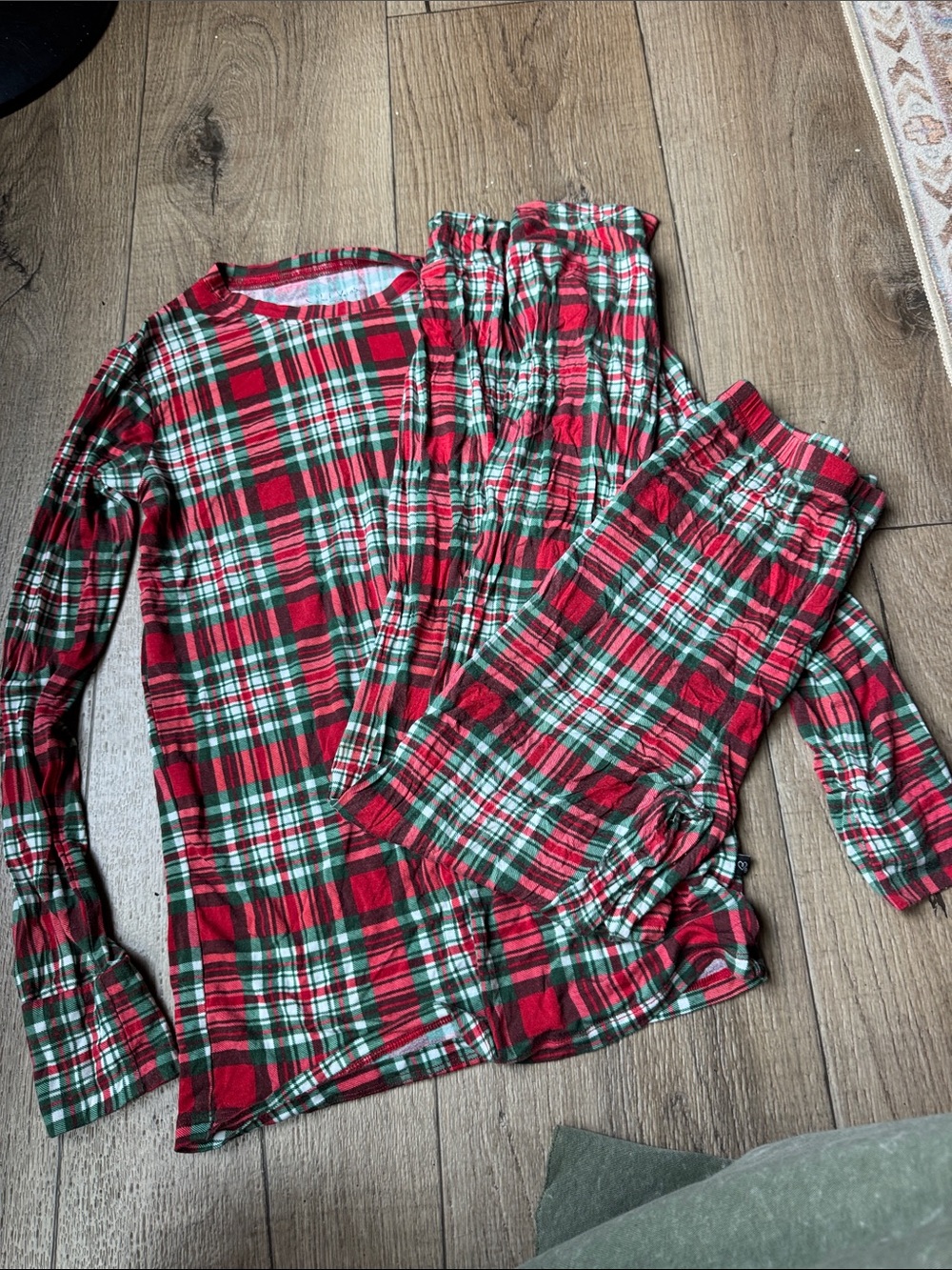 Christmas plaid bamboo set 12Y